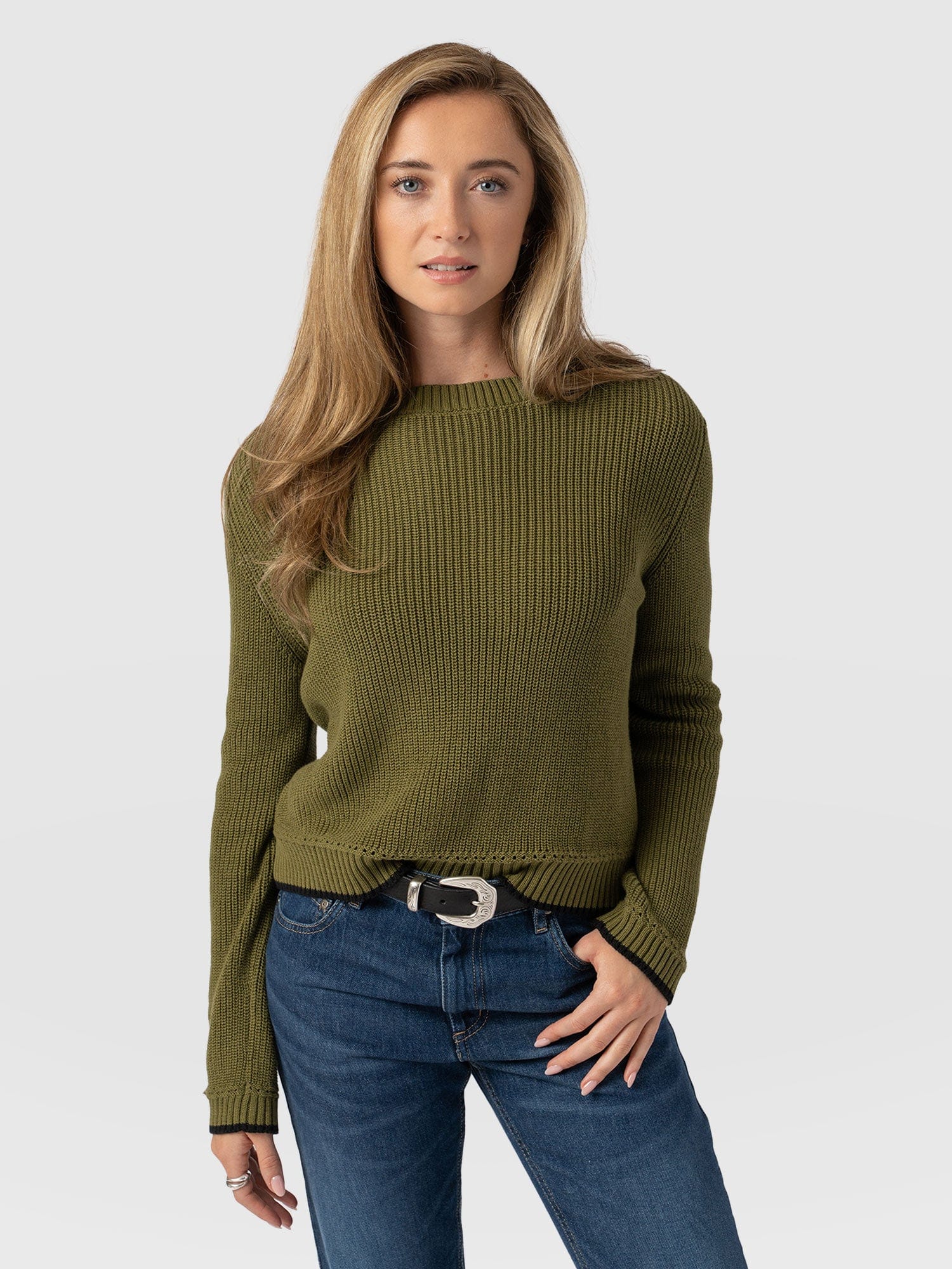 Remy Crop Sweater Khaki - Women's Sweaters | Saint + Sofia® US